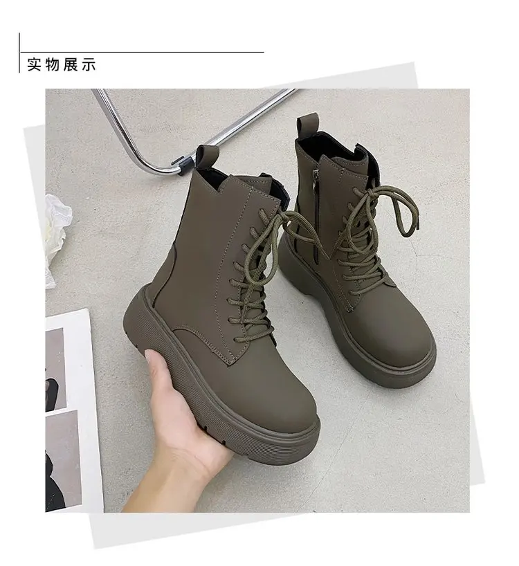 short Boots 2022 Autumn New All-match Boots Thick-soled Knight Boots Single Boots Black Short Short British Style Short Boots