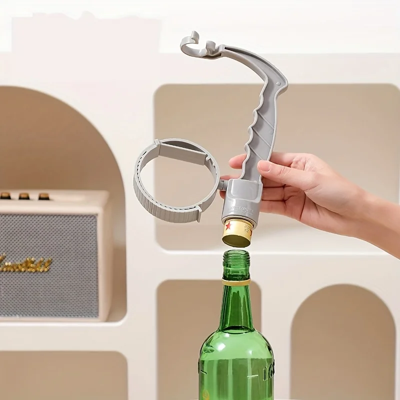 Beverage Handle Grab Handle Beverages Bottle Inverting Handle Holder Adjustable Flow Rate Control Built-in Bottle Opener