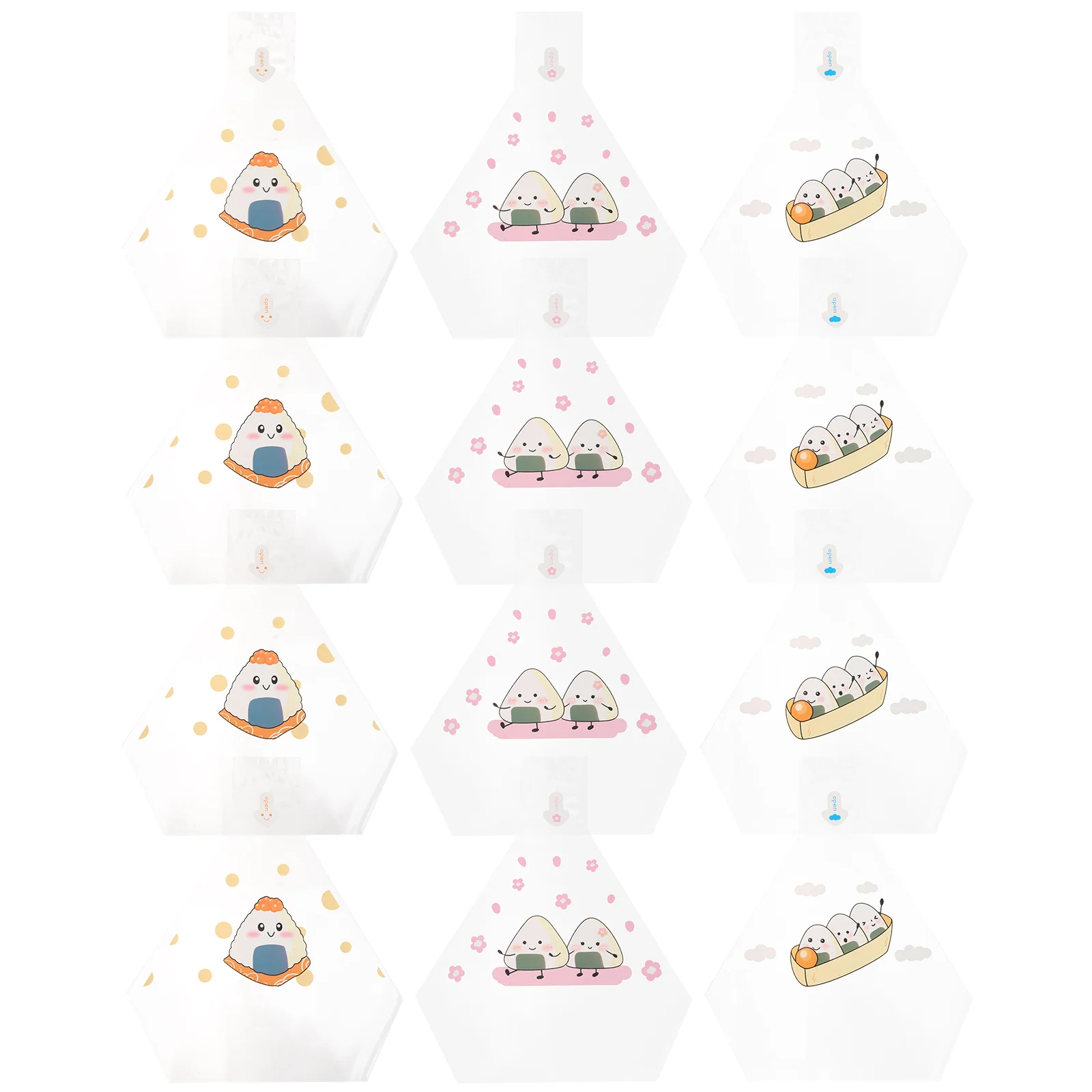 Cute Sushi Packaging Bag Disposable Onigiri Wrappers Rice Ball Packing Bags Japanese Onigiri Packing Bags (Assorted Style)