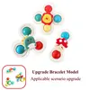 3PC Set Suction Cup Spinning Cartoon Animal Spinner Toys For Kids Window High Chair Tray Bath Table Travel for Children Gift 1
