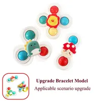 3PC Set Suction Cup Spinning Cartoon Animal Spinner Toys For Kids Window High Chair Tray Bath Table Travel for Children Gift 1