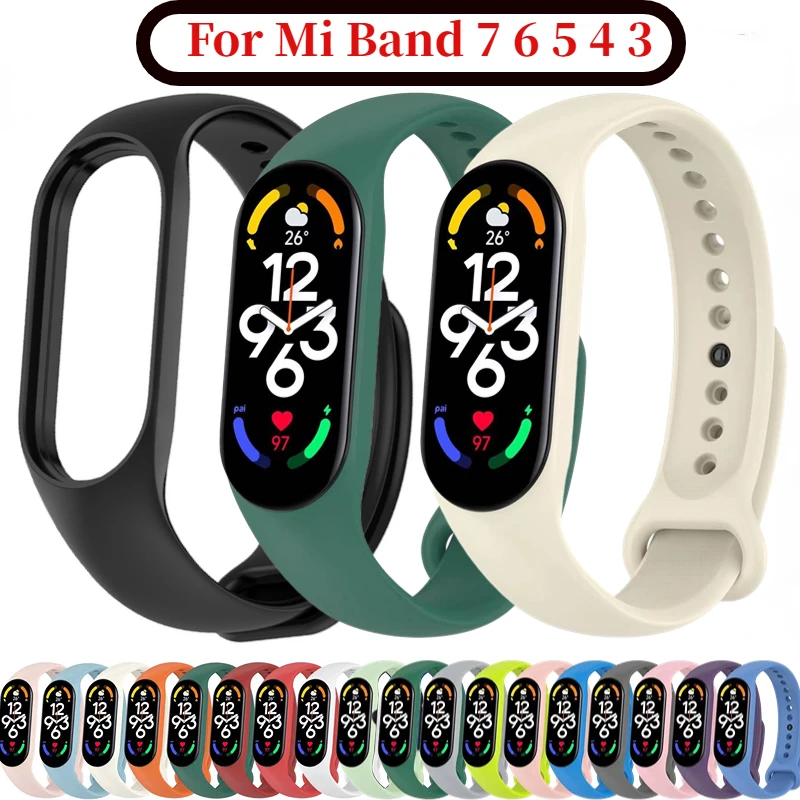 

Sports Silicone Strap For Xiaomi Mi Band 7 6 5 4 3 Bracelet Wristband Miband 7 Belt strap For mi band 6 5 4 3 Correa Accessories