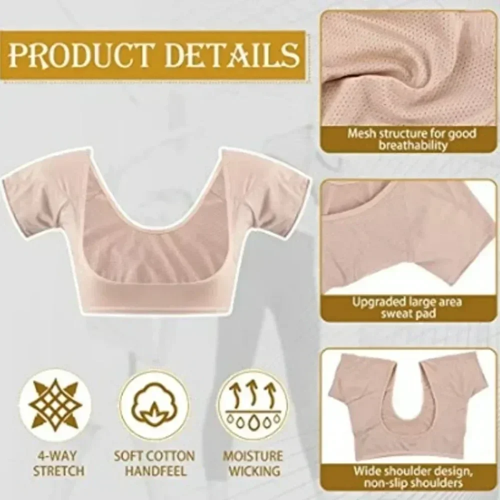 Underarm Sweat Absorption Pad Vest Mesh Quick-Drying T-shirt Shape Breathable Sweat Absorbing Anti-Sweat Stain Milk Silk Makeup,underarm sweat pads