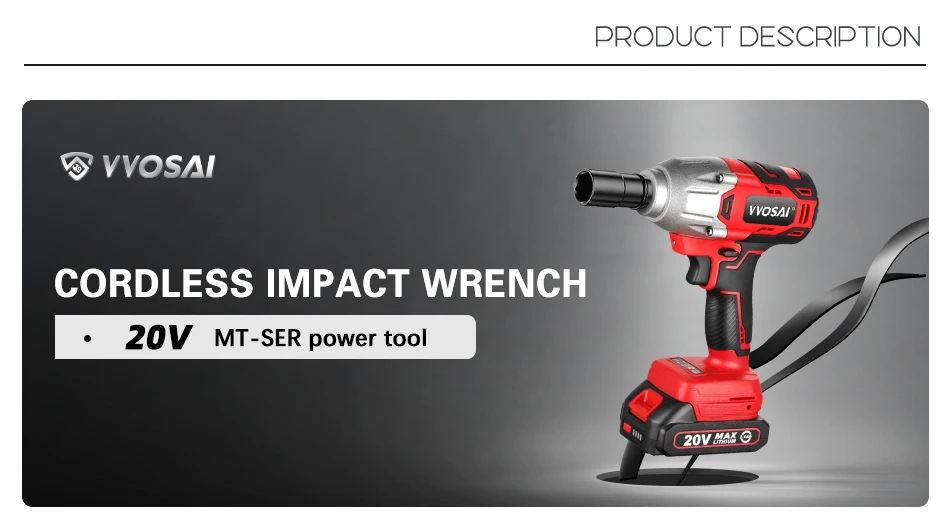Cordless Electric Wrench 600N.m High Torque Power Tool