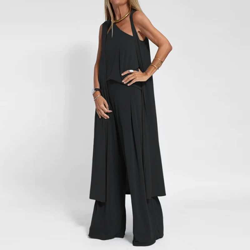 

Spring Women Outfit Loose Suit 2023 Long Cardigan&Slash Neck Blouse &Solid Vest Cardigan&Long Pants Sets Autumn Four Piece Sets