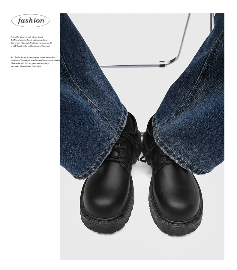 حجم كبير أحذية جلدية للرجال منصة سوداء الدانتيل يصل حذاء كاجوال للشباب النمط البريطاني الأعمال الأحذية الاجتماعية Zapatos Hombre