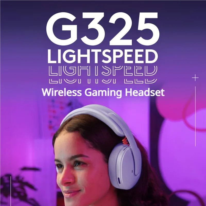 로지텍 G325 무선 게이밍 헤드셋 블루투스 듀얼 모드 노이즈 캔슬링 마이크 블랙 헤드폰 PC 노트북 애플 델타 포스용