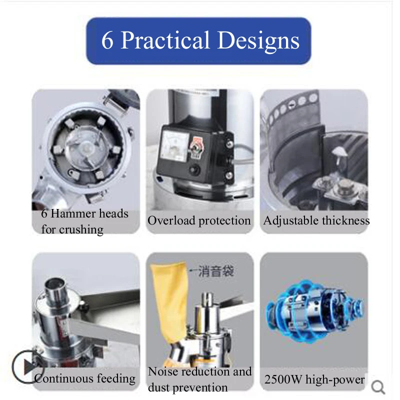 Electric Herbs Spices Nuts Grains Coffee Bean Grinder Mill Grinding DIY Tool Home Medicine Flour Powder Crusher 4
