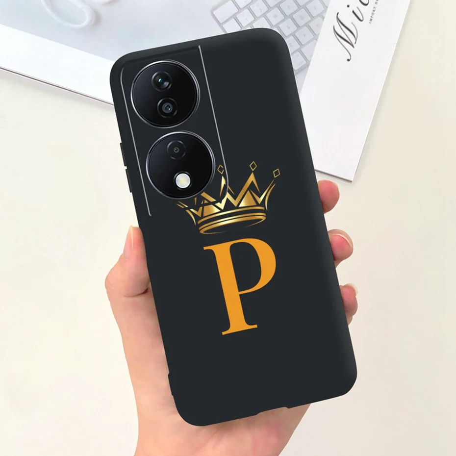 Fashion Crown Sakura Initial Letter Soft Silicon Phone Case - 2023 Edition