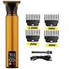 T9 Rechargeble Hair Trimmer LCD Electric Clipper Oil Shaving Head Pusher Carving Beard Shaver for Men Care 3