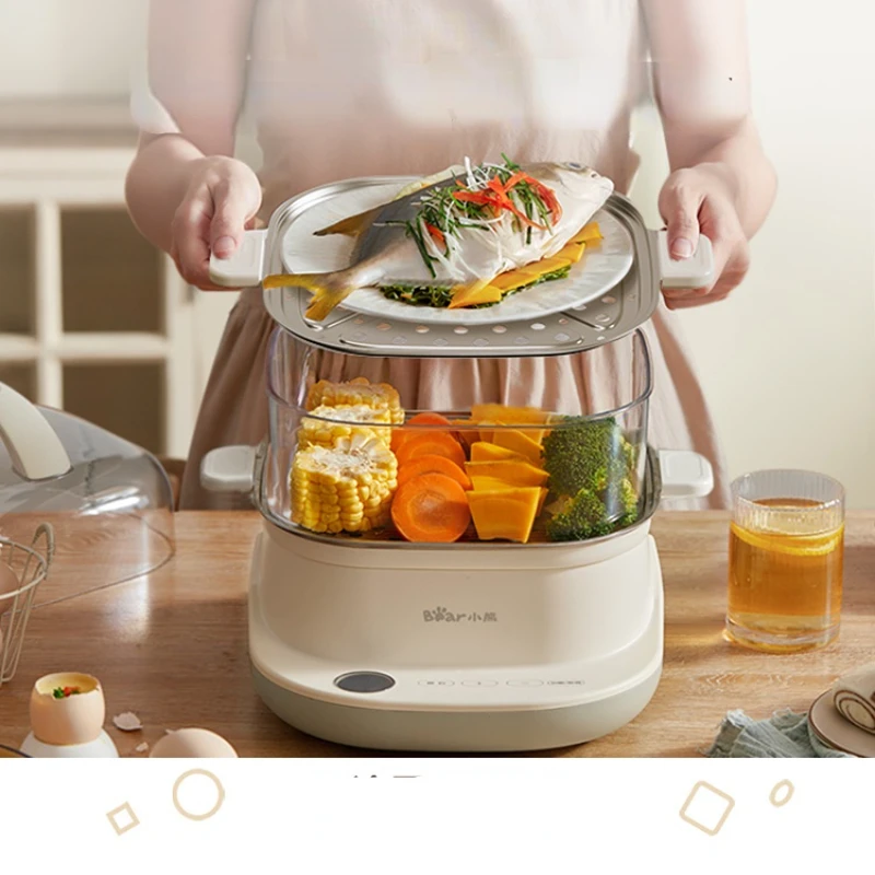 Electric steamer multifunctional household three-layer large capacity  steaming bag vegetables multi-layer stainless