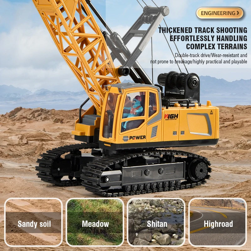 Laege Rc Truck 15Ch Children Electric Alloy Arm Remote Control Crane Engineering Electric Crane Car Toys for Boys Birthday Gifts