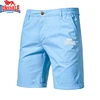 Embroidered LONSDAL Summer 100% Cotton Shorts for Men High Quality Casual Business Social Elastic Waist Beach Shorts 1