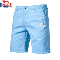 Embroidered LONSDAL Summer 100% Cotton Shorts for Men High Quality Casual Business Social Elastic Waist Beach Shorts 1