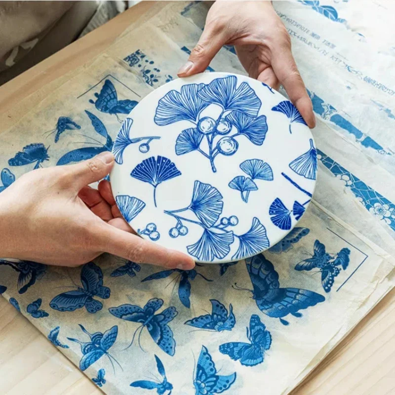 Pottery Tools 1PC Pottery Ceramic Clay Transfer Paper Underglaze Flower Paper High Temperature Jingdezhen Traditional Decal Coloring Tool