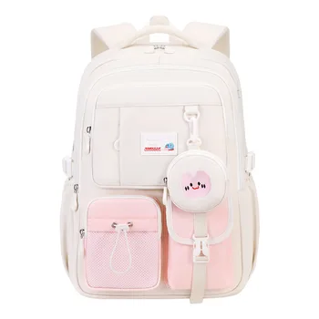 Schoolbags with purse Junior High School Girls Niche Ins Style Backpacks 2025 New Primary Nylon waterproof School Bags mochilas 1