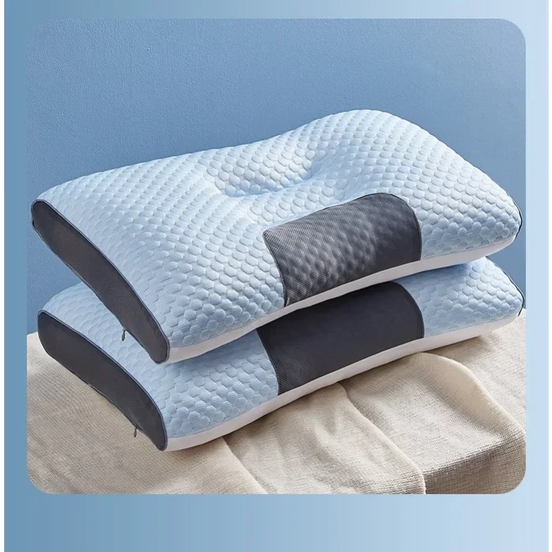 

Anti-bacterial and anti-mite sleep aid SPA grade neck pillow high density knitted silk pillow ergonomic single adult pillow core