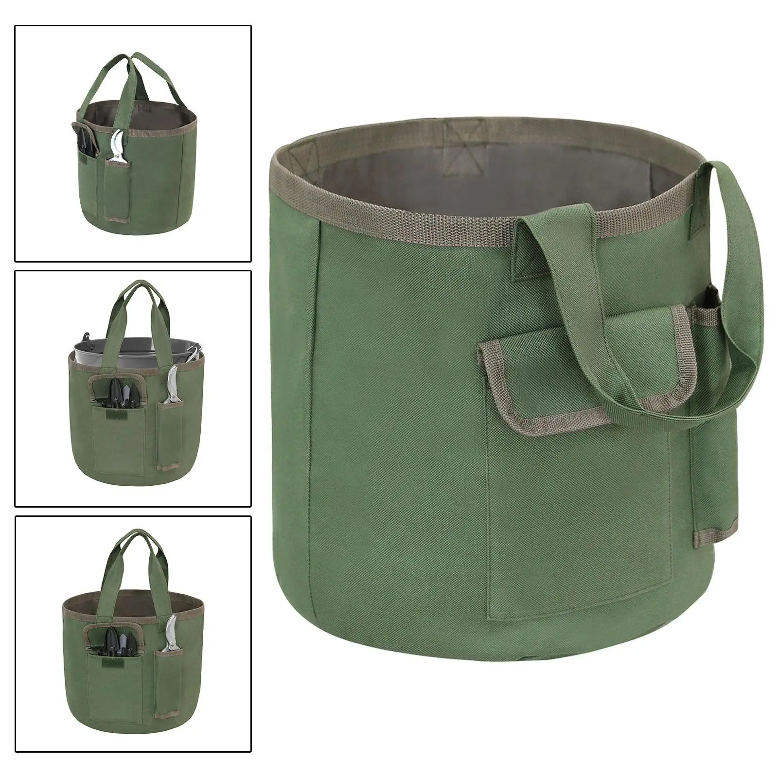 

Gardening Tools Bucket Bag Garden Bags Oxford Cloth Tool Kits Holder with Pockets Bucket Tool Organizer Garden Tool Tote BA