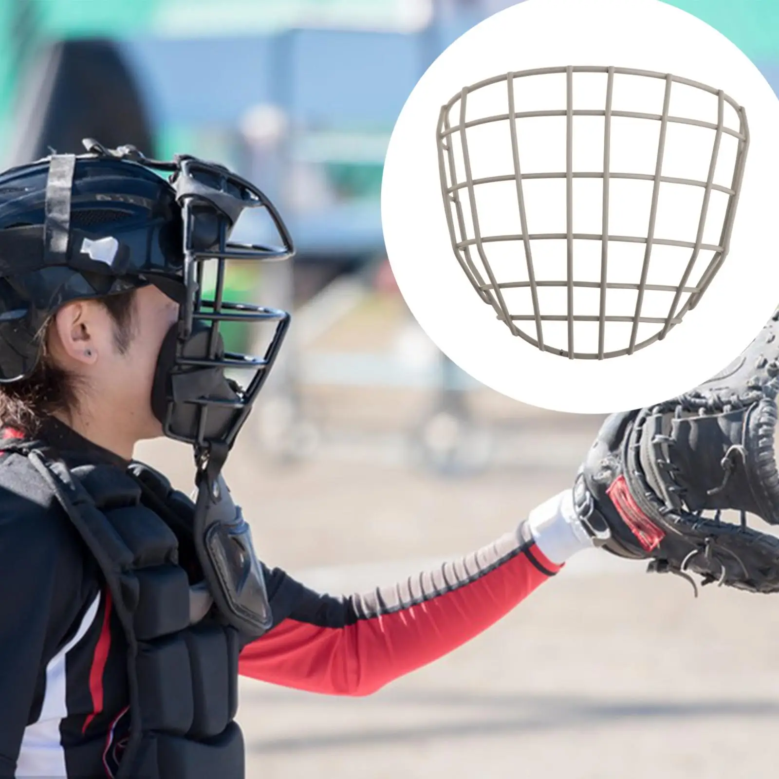 Baseball Face Guard Lightweight Batting Helmet Face Cover for Sport Softball 18x17.5cm for Kids Black