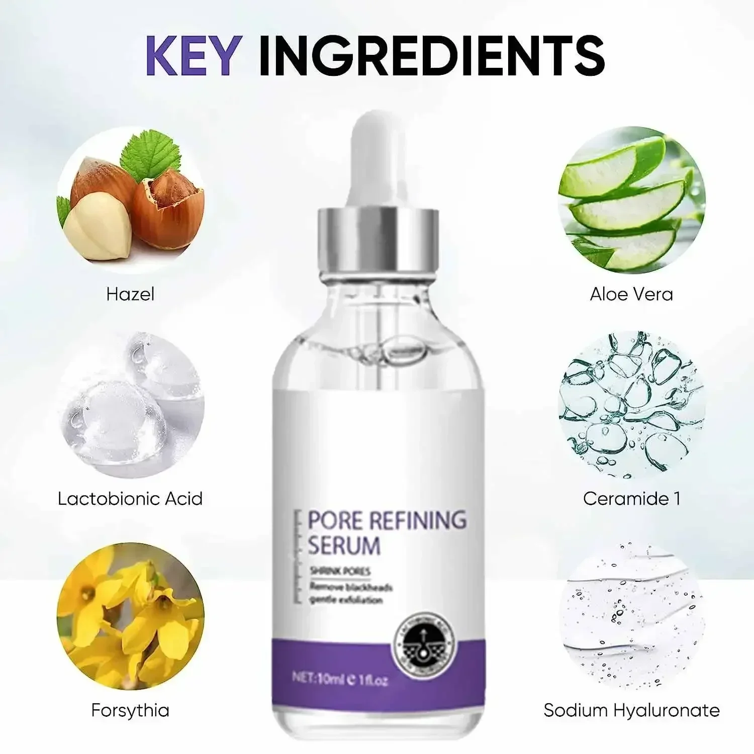 Pore Shrinking Serum Moisturizing Facial Essence for Relieving Dryness Oil Long-lasting Calming for Sensitive Skin Care 4