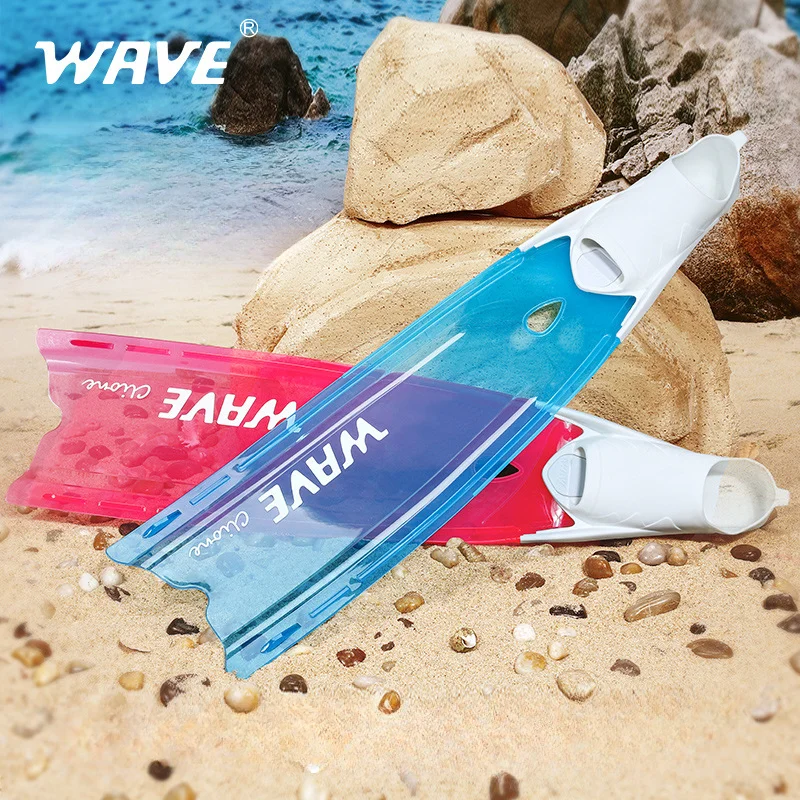 

transparent free diving PP fins fishing and hunting frog shoes TPR comfortable, flexible and lightweight long fins scuba diving