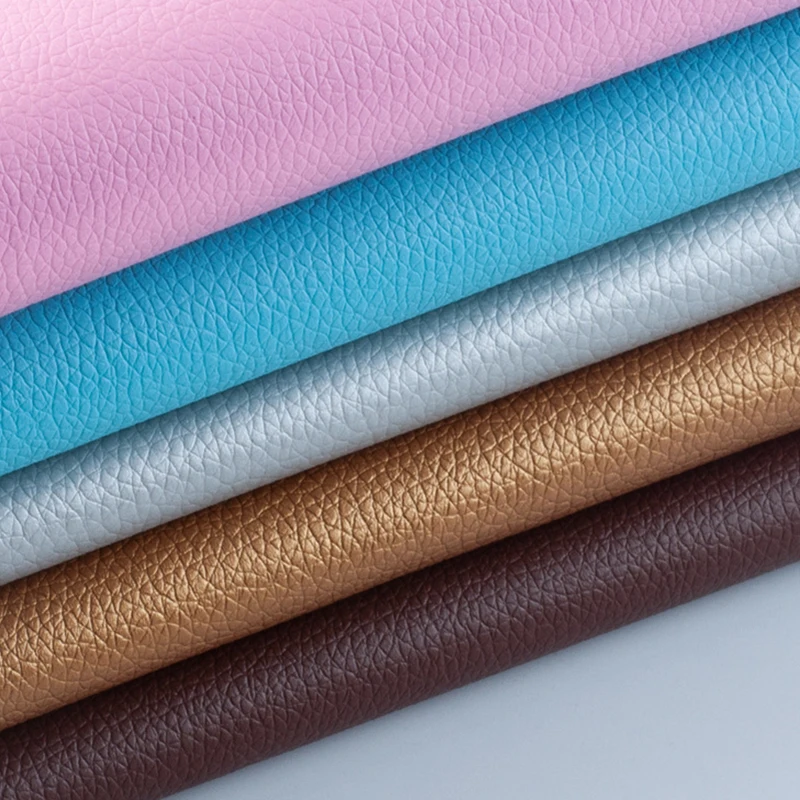 Premium Litchi Pattern Synthetic PU Leather Fabric for DIY Crafts and Sewing Projects, 20x30cm