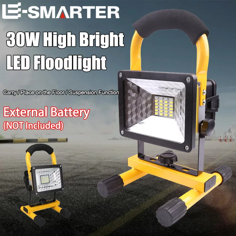 30W/60W LED Portable Rechargeable Floodlight Waterproof Spotlight Battery Powered Searchlight Outdoor Work Lamp Camping Lantern led flashlight camping lights camping lamp led work light work light