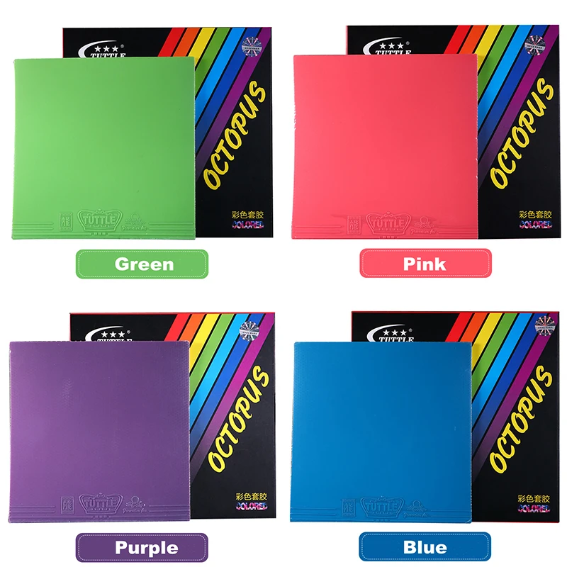 

4 Colors OCTOPUS Colorful Table Tennis Rubber, Ping Pong Rubber Germany Tension Sponge 4 Colors Purple Blue Pink Green