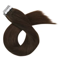 Moresoo Tape in Real Human Hair Extensions #4 Dark Brown Natural Remy Brazilian Hair PU Skin Weft Hair Extensions Tape in 2