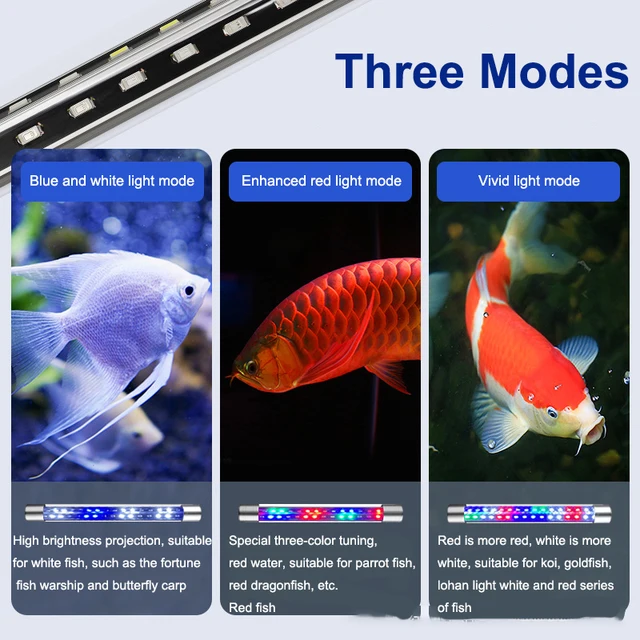 Fish Tank Light 7.8W Light 27CM Length Extensible Clip on Lamp LED Wide Angle Light 6