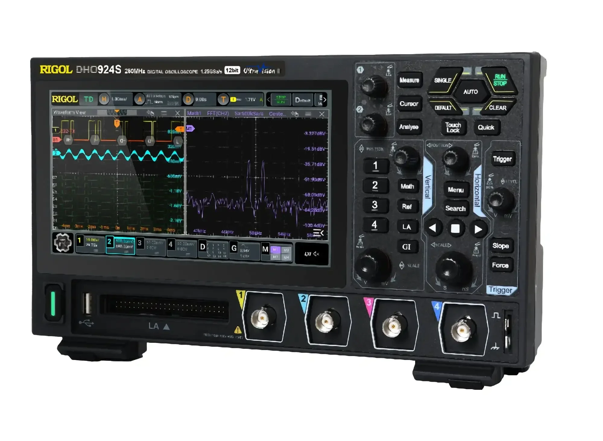 RIGOL DHO914 DHO914S DHO924 DHO924S 4 Channel 125MHz 250MHz Digital Oscilloscope 12 Bit 1.25GSa/Sec 50MPts Depth 3