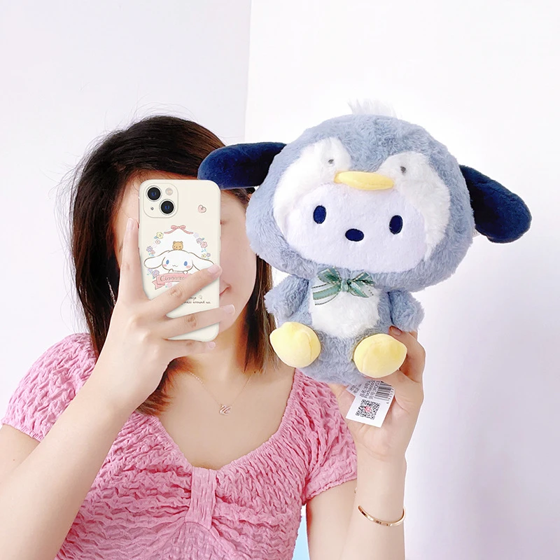 Genuine Sanrio Pochacco Cinnamoroll Plush Doll 20cm Cartoon Penguin Plushies Soft Stuffed Pillow Toy Girl Kawaii Birthday Gift plush doll,anime plush doll