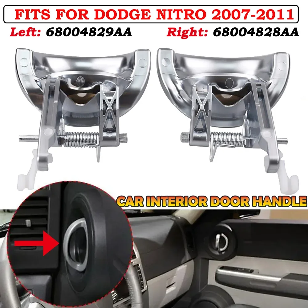 Dodge Nitro 2007 2008 2009 2010 2011 자동차 인테리어 도어 핸들 68004829 AA 68004828 AA 내부 도어 핸들 새틴 크롬