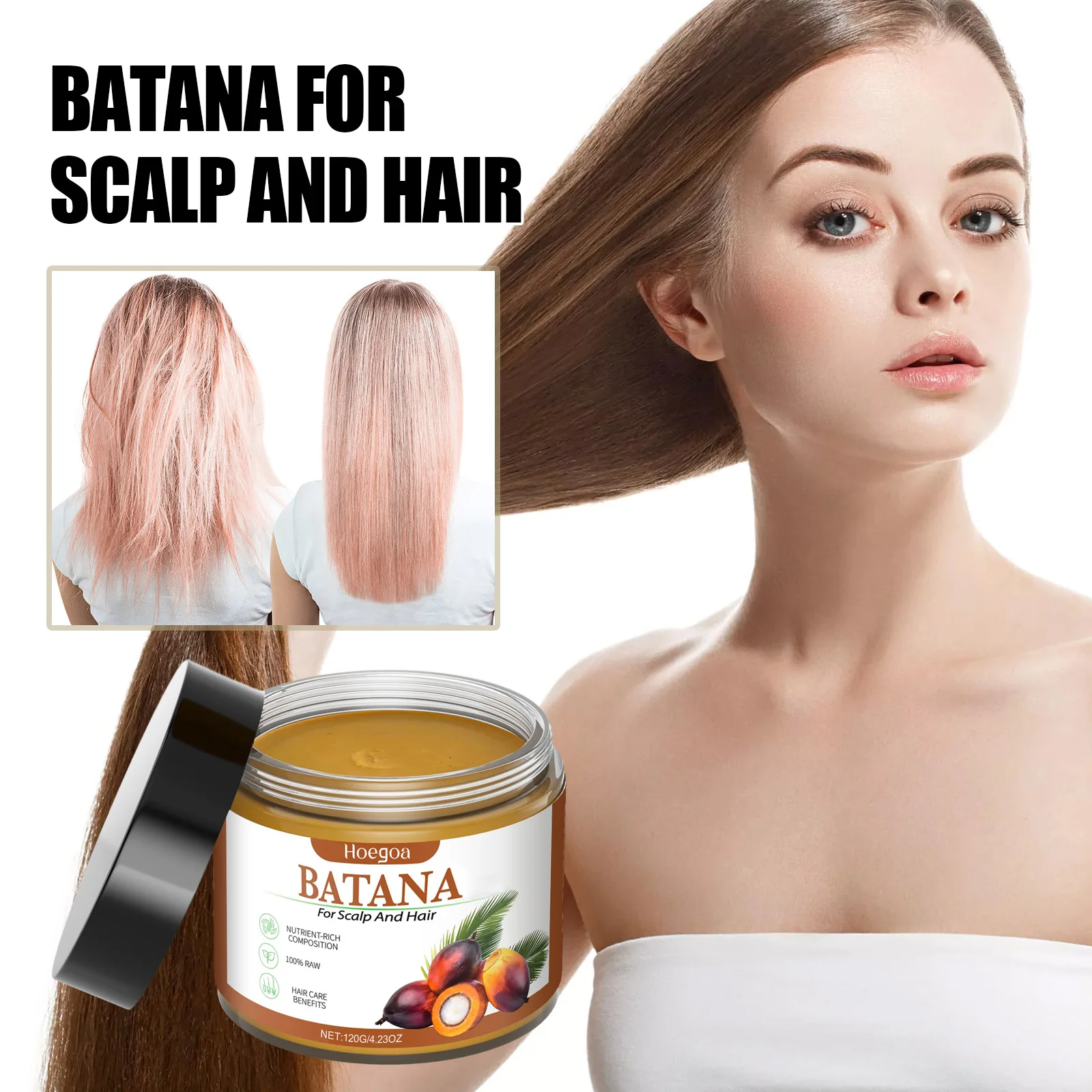 Batana Oil 100% Natural Hair Care Oil Prevents Hair Loss In Men And Women Nourishes Dry Hair Ends Improves Smoothness And Shine