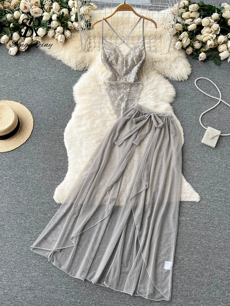 Women Lingerie Women Bodysuit Sleep Wear Set Lace Two Pieces Suits
