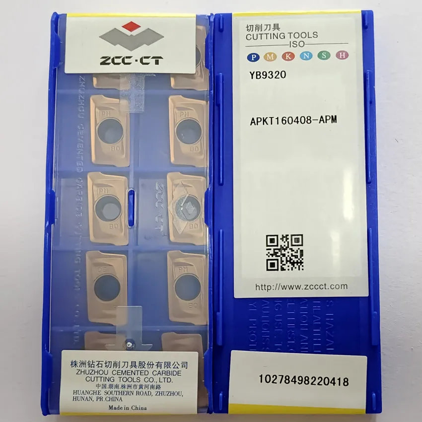 

ZCC.CT APKT160408-APM YB9320 APKT160408 CNC carbide inserts 10pcs/box