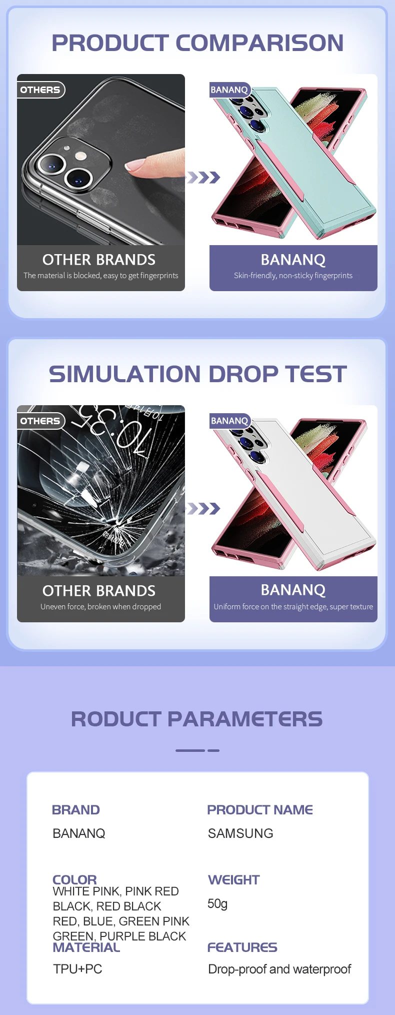 Bananq – coque blindée antichoc pour Samsung, compatible modèles S24, S23, S22, S21 Ultra, S10 Plus, S20 FE, Galaxy A14, 4G, A54, 5G, A04S, A05S, A15_voghion.com
