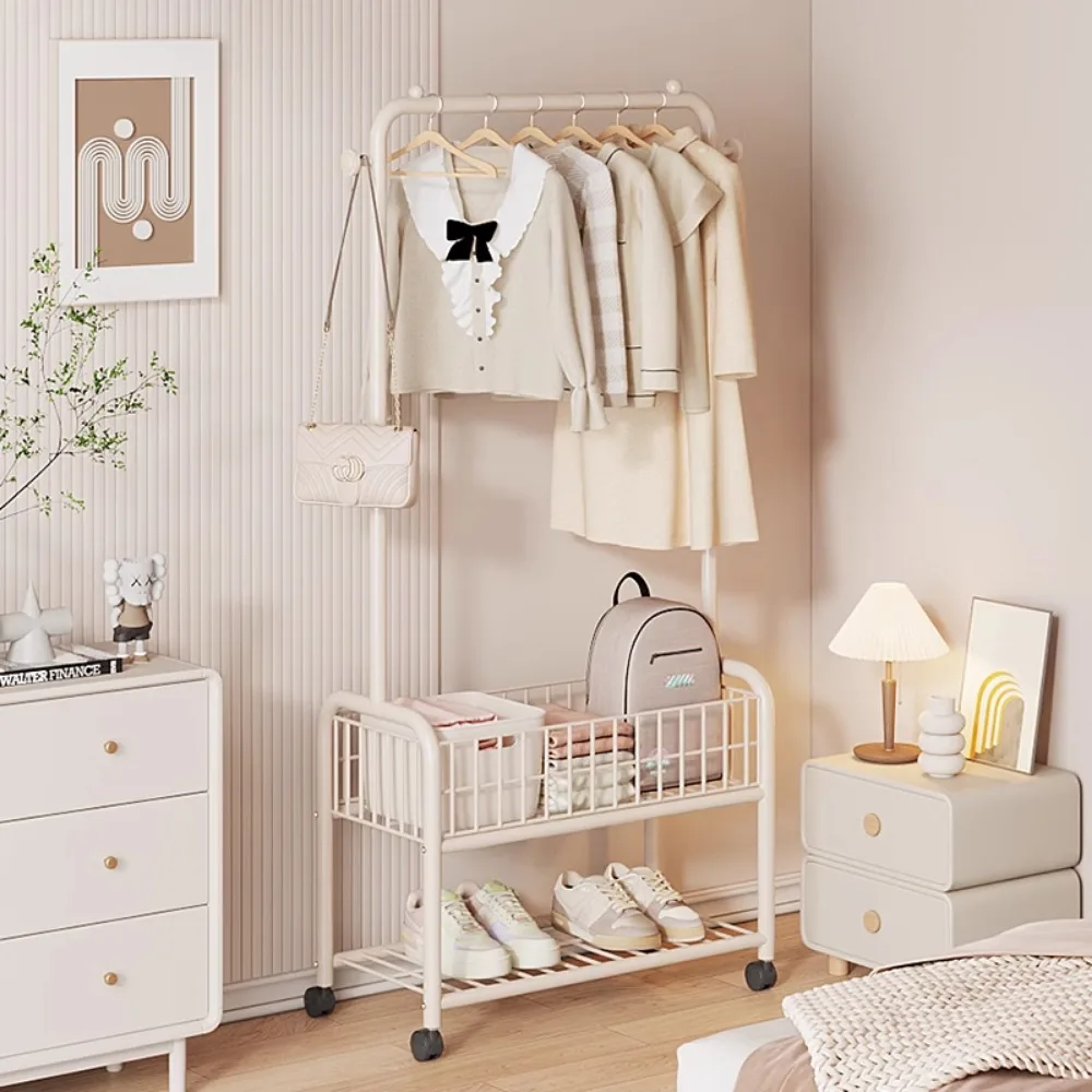 Basket Hangers Clothes Rack Bedroom Wheels Modern Organizer