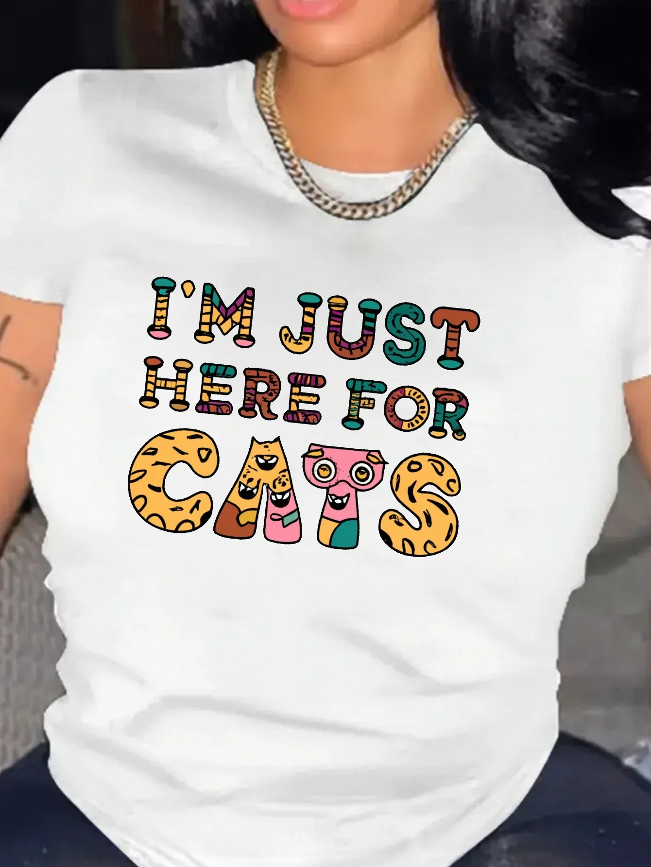 

cats text US06 code women's short-sleeved clothing t shirts футболка смешная shirts for women