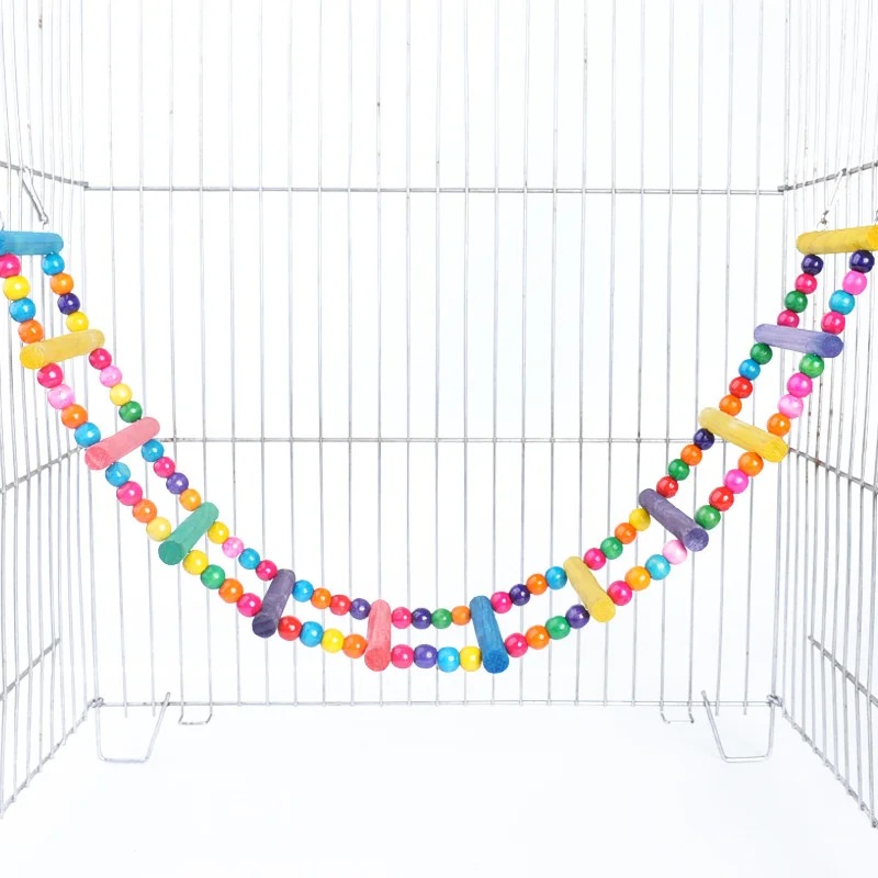 Parrot Toy Bird Toy Bird Swing Toy Bird Toys Set Swing Chewing Training Toys Small Parrot Hanging Hammock Parrot Cage Bell Perch with Ladder Pet Supplies