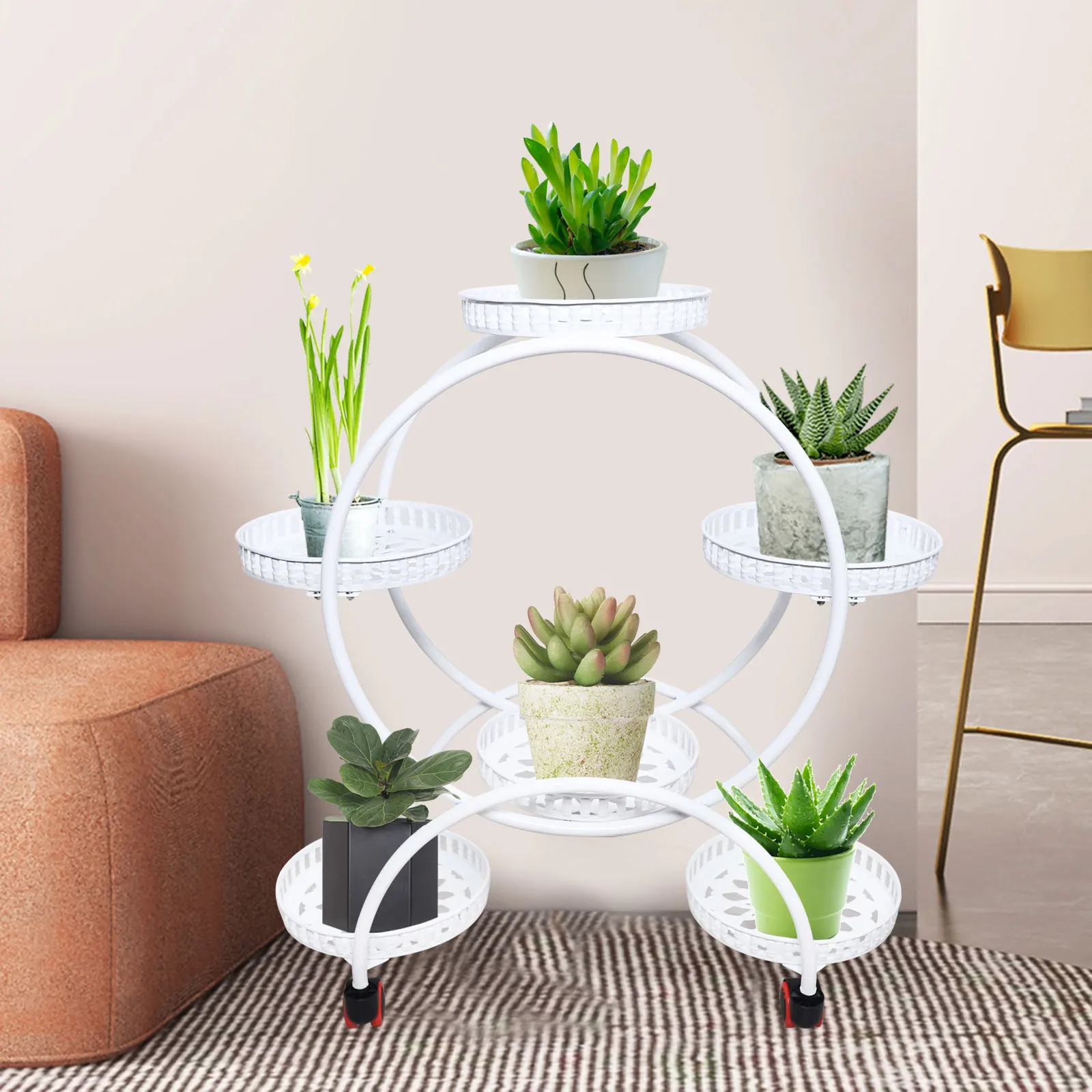 White Metal Plant Stand