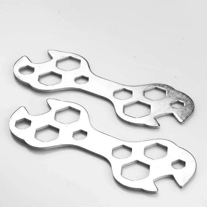 

15.3X4.8cm 15 In 1 Portable Bicycle Cycling Bike Wrench Steel Hexagon Spanner Repair Tool Kits Multifunction Wrench Flat Spanner