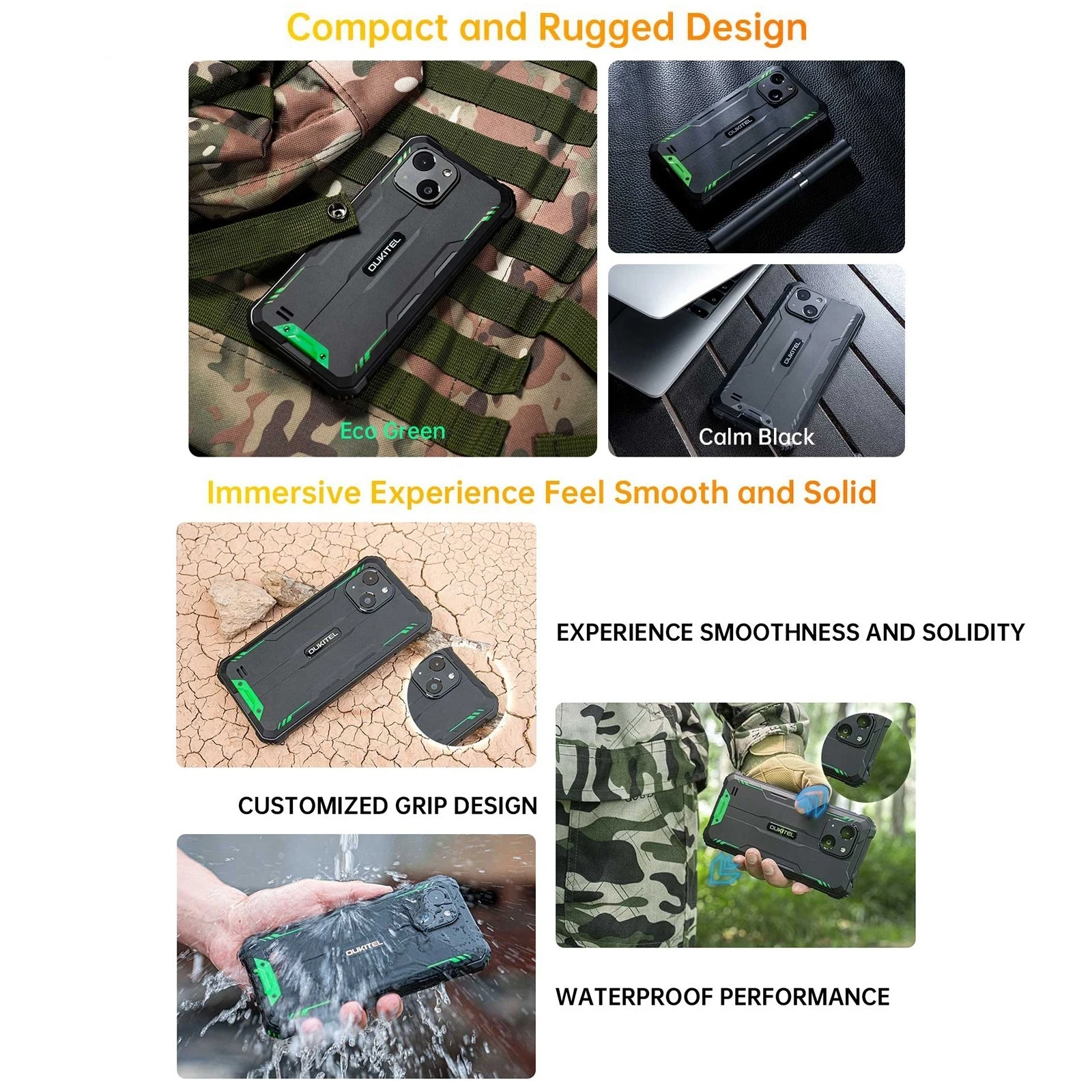 Oukitel WP32 Rugght Phone 4GB+128GB 5.93'' FHD+ Display IP68 6300mAh Android 13 Unisoc Tiger T606 Octa-core NFC 4G Smartphone