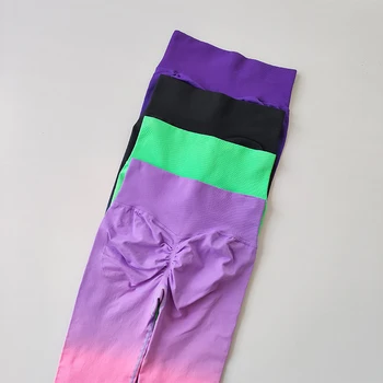 Women's Seamless High-Waist Yoga Pants Push-Up Fitness Jogging Gradient Gym Workout Scrunch Butt Running Leggings 5