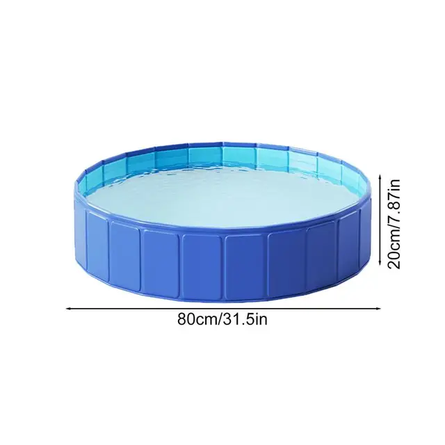 Dog Pool Cats Swimming Pool PVC Anti-Slip Foldable Portable Yard Bathing Tub for Dogs Cats Puppy Animals Children Outside 6