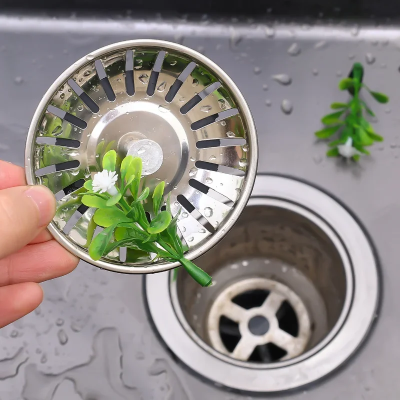 Kitchen Sink Strainer Stainless Steel Pool Bathtub Hair Catcher Stopper Bathroom Waste Sink Filter Plug Sink Accessories Tools