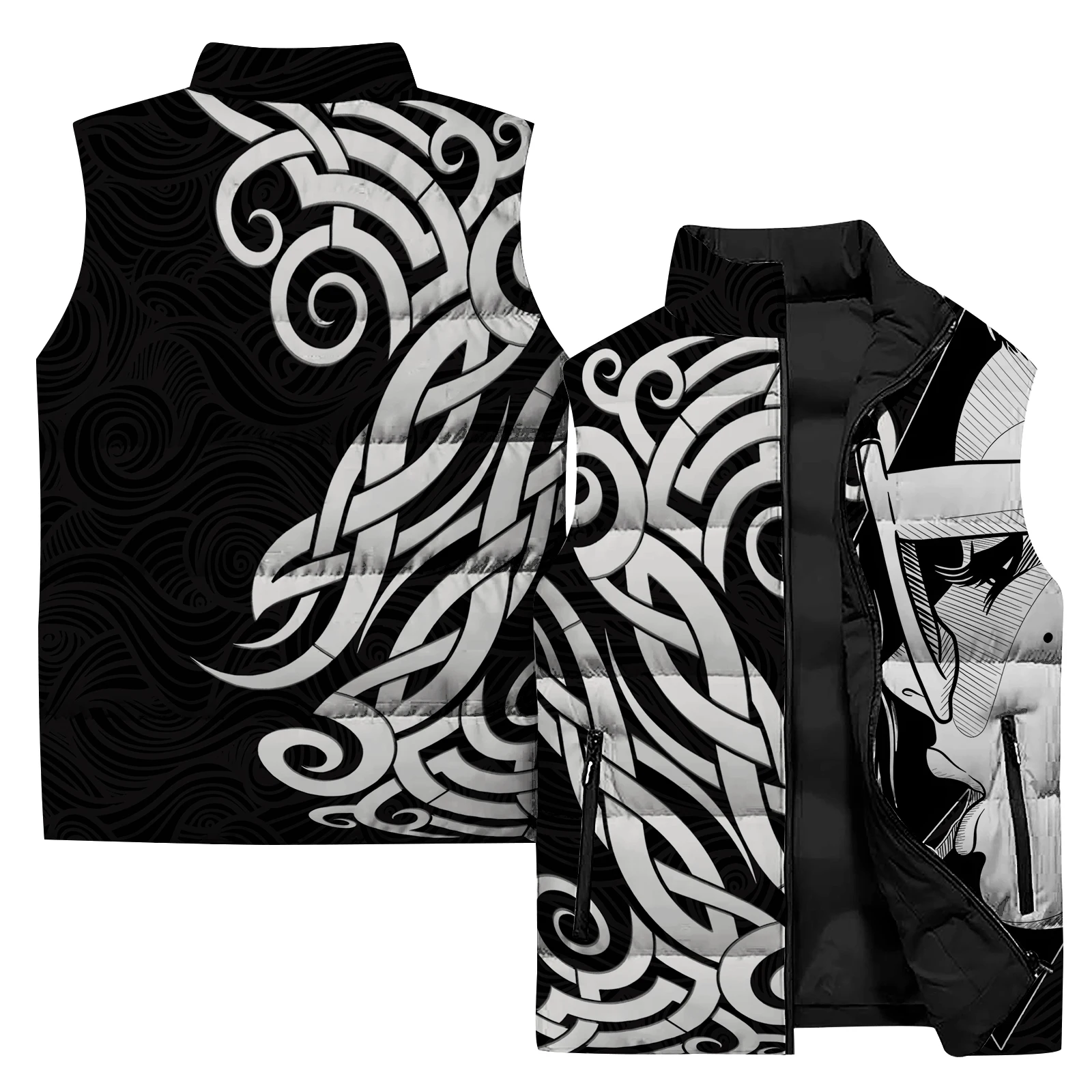 thumbnail image 1 of Chaquetas de diosa, chaleco de senderismo de moda para hombre, chaleco táctico con impresión digital 3D para hombre, chalecos de ropa para hombre duraderos y cálidos, 1 of 5