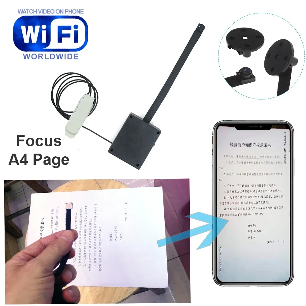 

Новая IP-камера с Wi-Fi и длинным гибким объективом со встроенным аккумулятором и фокусировкой страницей A4 прекрасно читает