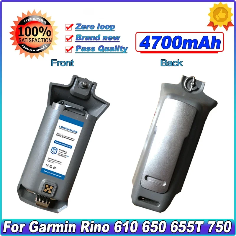 

LOSONCOER 4700mAh Новый 011-02526-31 для Garmin Rino 610 650 655T аккумулятор