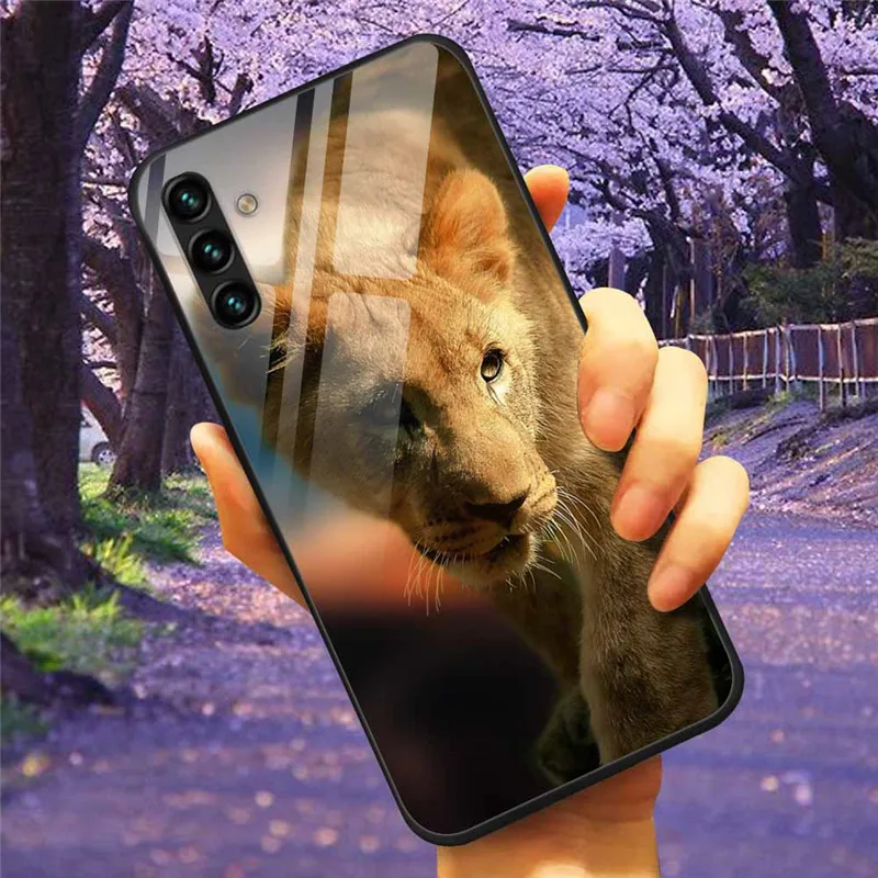 Tempered Glass Hard Cover Case for Samsung Galaxy - Space Design